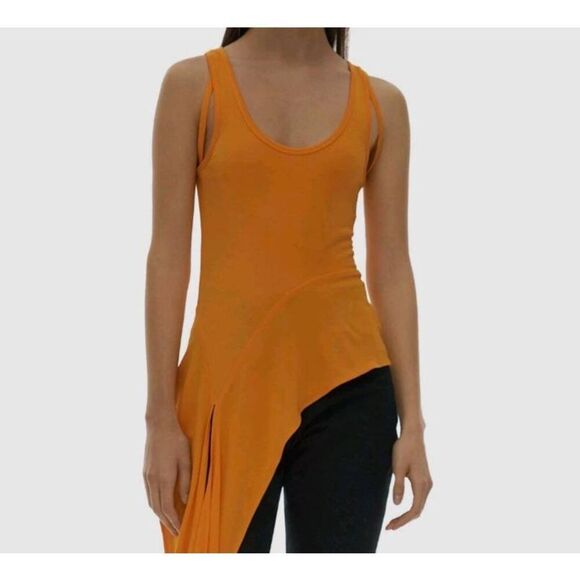 Helmut Lang Apricot Assymeyric Draped Tank Top, NWT,Sz. L - Picture 4 of 4